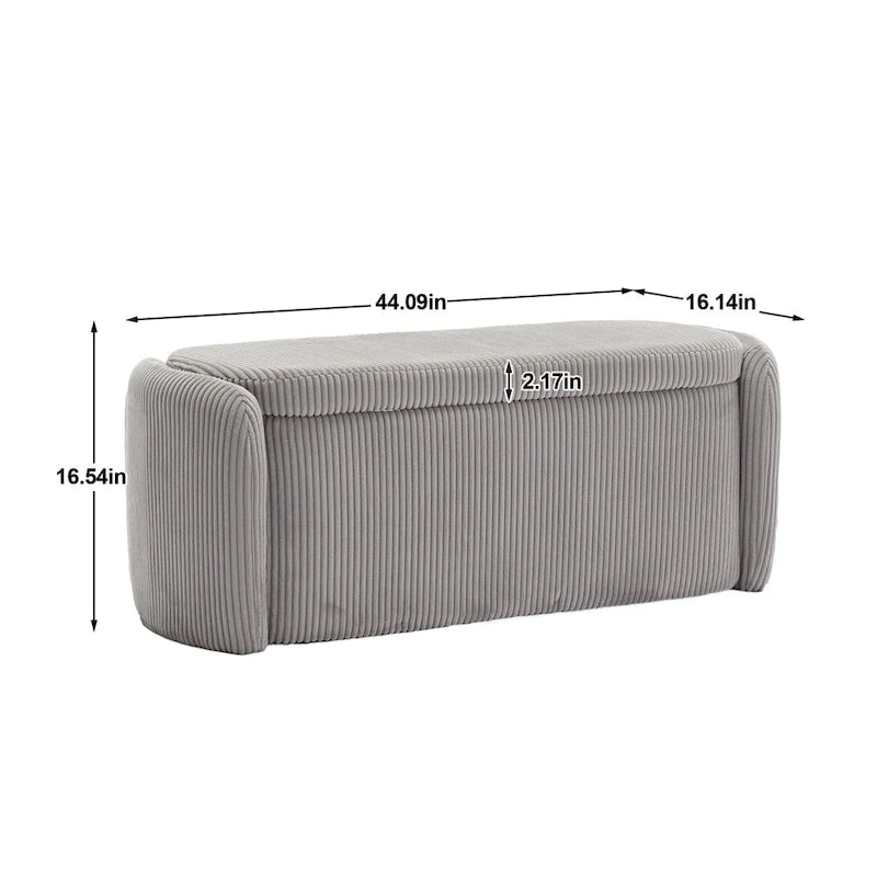 Banc de rangement ottoman rembourré orange / émeraude / noir / gris clair / beige / bleu marine