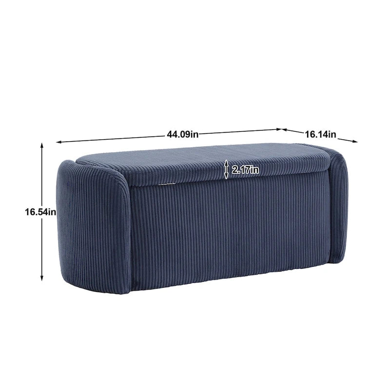 Banc de rangement ottoman rembourré orange / émeraude / noir / gris clair / beige / bleu marine
