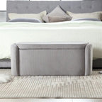 Banc de rangement ottoman rembourré orange / émeraude / noir / gris clair / beige / bleu marine