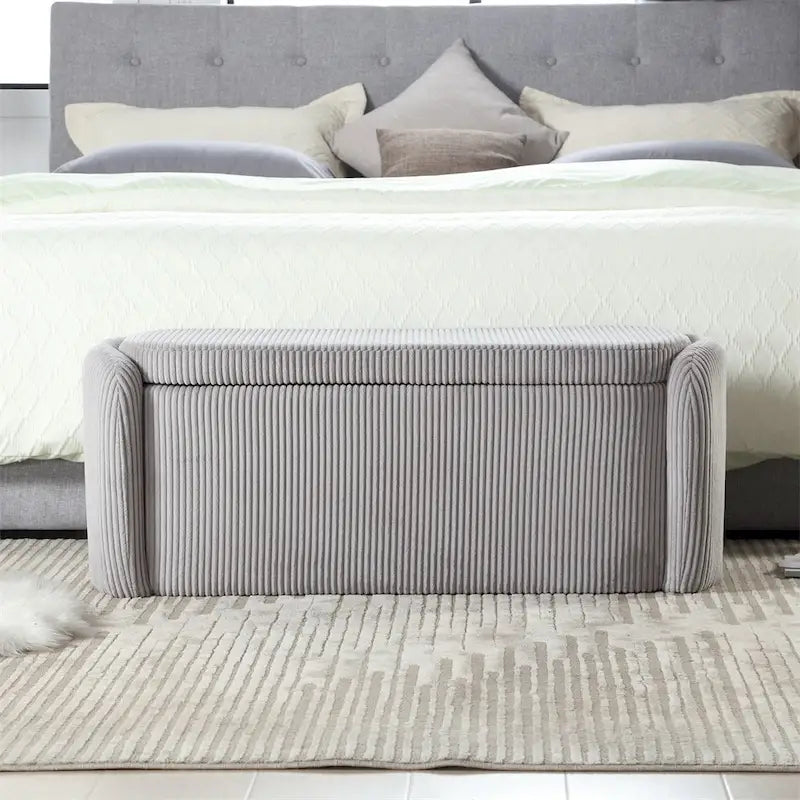 Banc de rangement ottoman rembourré orange / émeraude / noir / gris clair / beige / bleu marine