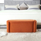 Banc de rangement ottoman rembourré orange / émeraude / noir / gris clair / beige / bleu marine