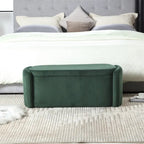 Banc de rangement ottoman rembourré orange / émeraude / noir / gris clair / beige / bleu marine