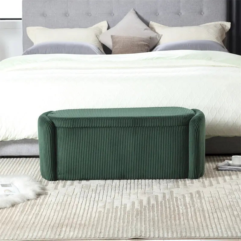 Banc de rangement ottoman rembourré orange / émeraude / noir / gris clair / beige / bleu marine