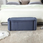 Banc de rangement ottoman rembourré orange / émeraude / noir / gris clair / beige / bleu marine