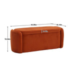 Banc de rangement ottoman rembourré orange / émeraude / noir / gris clair / beige / bleu marine