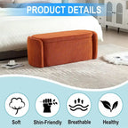 Banc de rangement ottoman rembourré orange / émeraude / noir / gris clair / beige / bleu marine