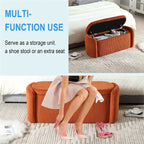 Banc de rangement ottoman rembourré orange / émeraude / noir / gris clair / beige / bleu marine