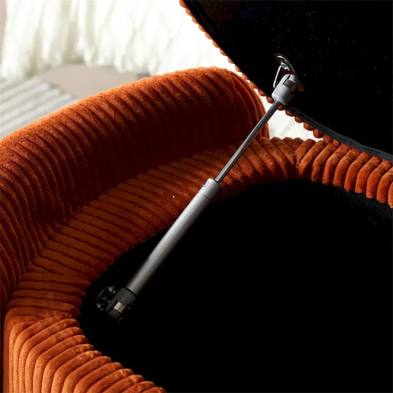 Banc de rangement ottoman rembourré orange / émeraude / noir / gris clair / beige / bleu marine