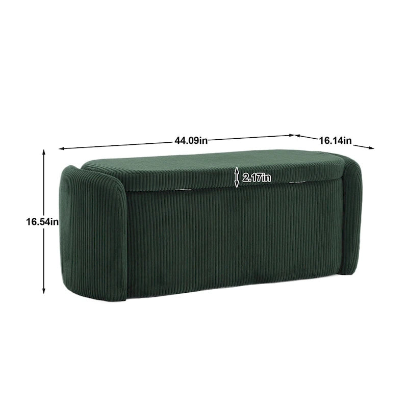 Banc de rangement ottoman rembourré orange / émeraude / noir / gris clair / beige / bleu marine