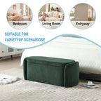 Banc de rangement ottoman rembourré orange / émeraude / noir / gris clair / beige / bleu marine