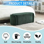 Banc de rangement ottoman rembourré orange / émeraude / noir / gris clair / beige / bleu marine