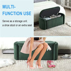 Banc de rangement ottoman rembourré orange / émeraude / noir / gris clair / beige / bleu marine