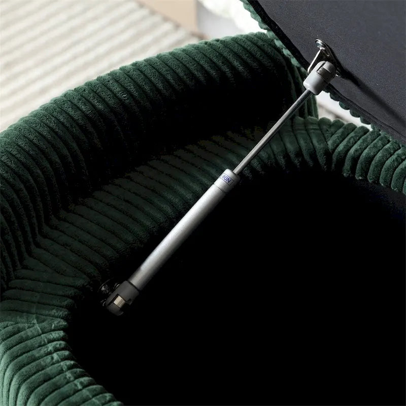 Banc de rangement ottoman rembourré orange / émeraude / noir / gris clair / beige / bleu marine