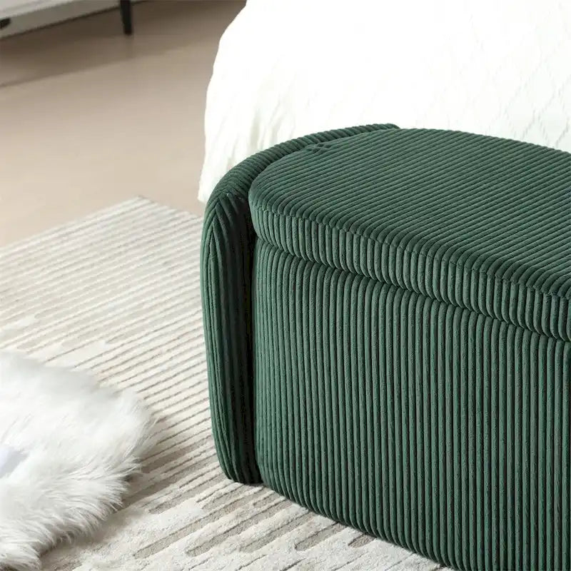 Banc de rangement ottoman rembourré orange / émeraude / noir / gris clair / beige / bleu marine