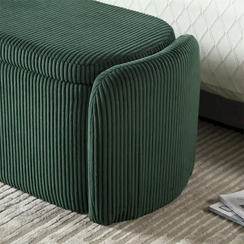 Banc de rangement ottoman rembourré orange / émeraude / noir / gris clair / beige / bleu marine