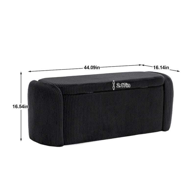 Banc de rangement ottoman rembourré orange / émeraude / noir / gris clair / beige / bleu marine