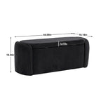 Banc de rangement ottoman rembourré orange / émeraude / noir / gris clair / beige / bleu marine