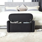 Banc de rangement ottoman rembourré orange / émeraude / noir / gris clair / beige / bleu marine