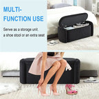 Banc de rangement ottoman rembourré orange / émeraude / noir / gris clair / beige / bleu marine