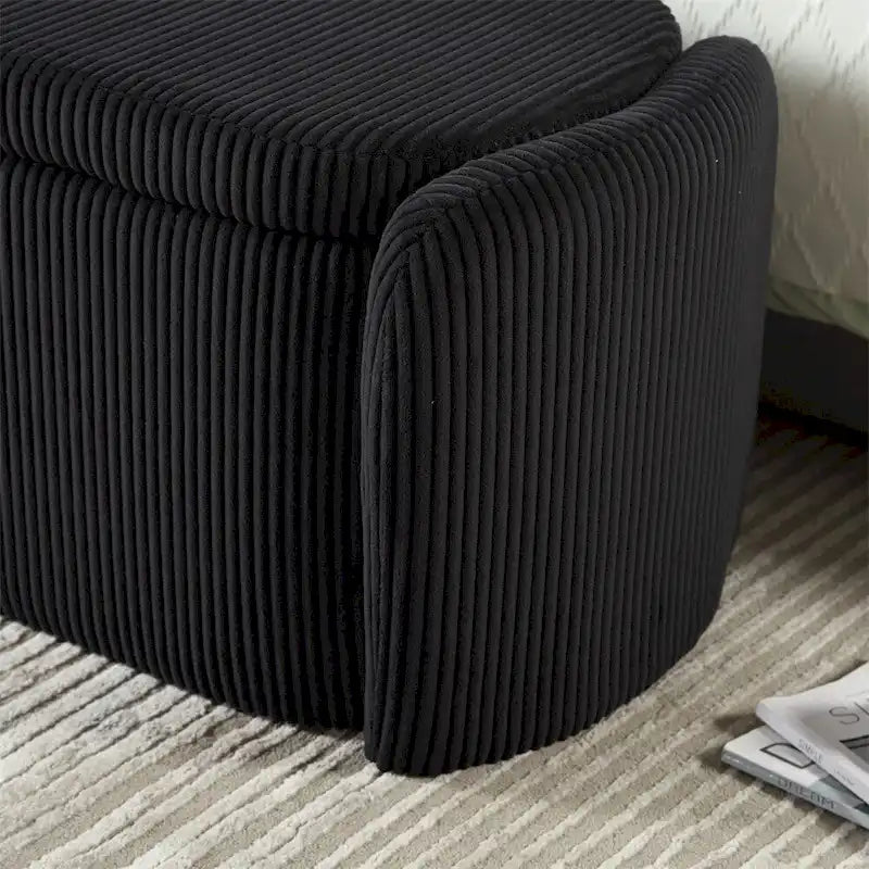Banc de rangement ottoman rembourré orange / émeraude / noir / gris clair / beige / bleu marine
