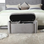 Banc de rangement ottoman rembourré orange / émeraude / noir / gris clair / beige / bleu marine