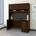 Bureau de 152 cm Mocha Cherry / Hansen Cherry avec huche, tiroirs et classeur