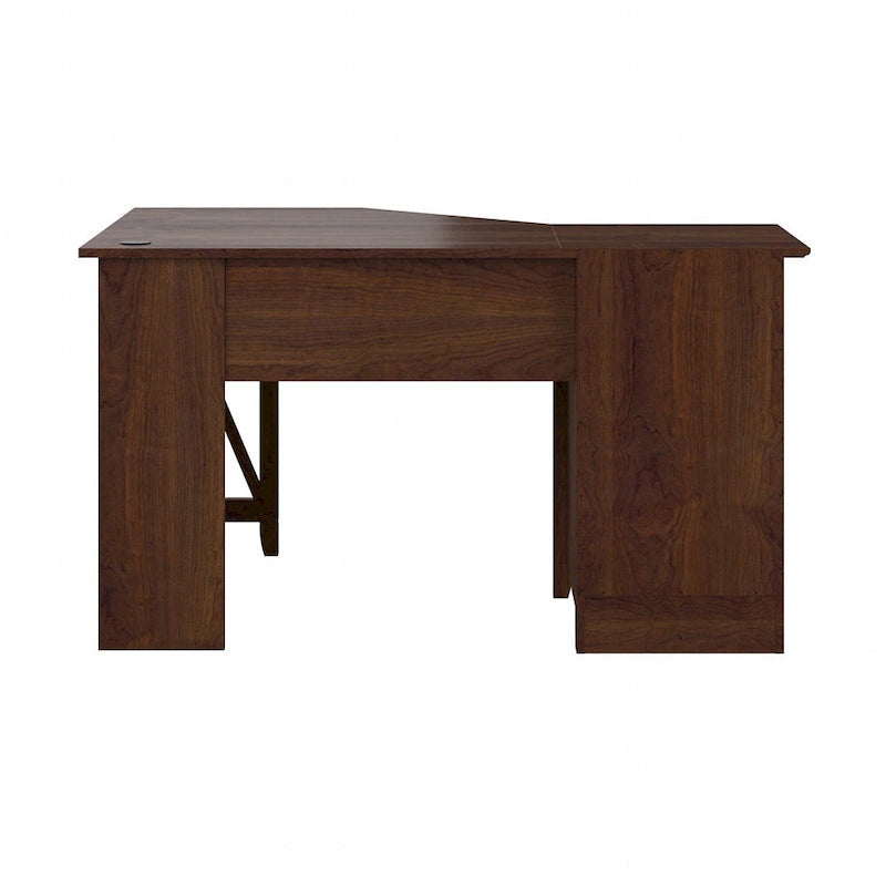 Bureau d'angle informatique 137 cm avec rangement Bing Cherry / Chêne blanc / Gris Cape Cod / Gris délavé
