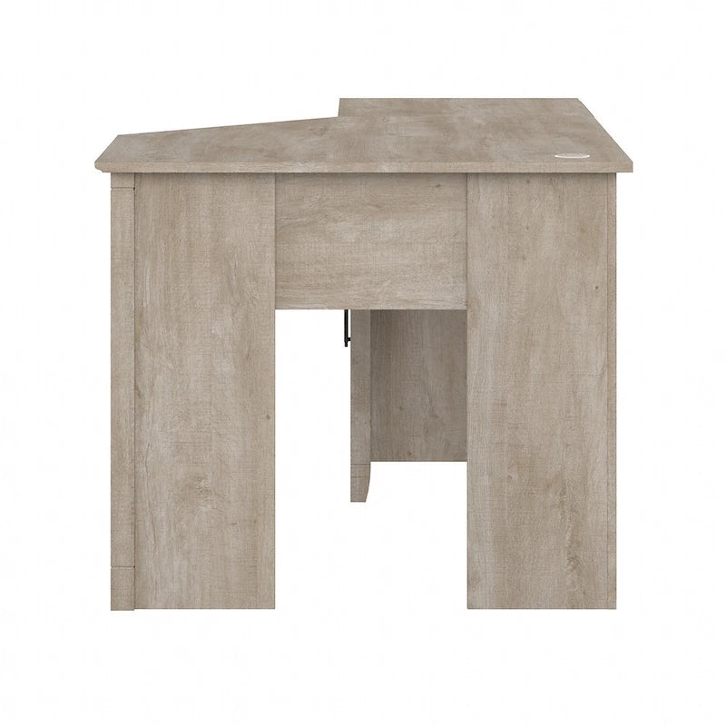 Bureau d'angle informatique 137 cm avec rangement Bing Cherry / Chêne blanc / Gris Cape Cod / Gris délavé