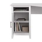 Bureau d'angle informatique 137 cm avec rangement Bing Cherry / Chêne blanc / Gris Cape Cod / Gris délavé
