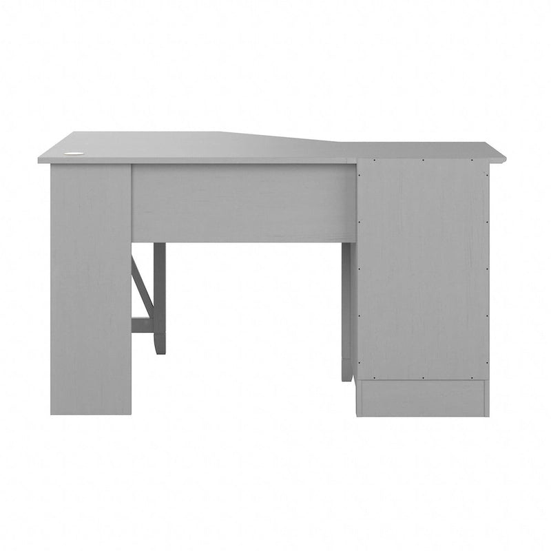 Bureau d'angle informatique 137 cm avec rangement Bing Cherry / Chêne blanc / Gris Cape Cod / Gris délavé