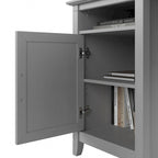 Bureau d'angle informatique 137 cm avec rangement Bing Cherry / Chêne blanc / Gris Cape Cod / Gris délavé