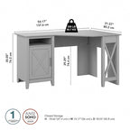 Bureau d'angle informatique 137 cm avec rangement Bing Cherry / Chêne blanc / Gris Cape Cod / Gris délavé