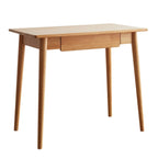 Bureau en chêne massif avec 2 tiroirs et plateau en tissu anti-taches