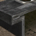 Table basse industrielle vintage de qualité supérieure avec structure à double niveau pour les salons et les bureaux