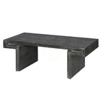 Table basse industrielle vintage de qualité supérieure avec structure à double niveau pour les salons et les bureaux