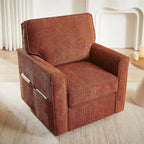 Fauteuil pivotant Chenille 360, Fauteuil moderne avec poches latérales, Fauteuil canapé pivotant, Fauteuil inclinable ergonomique pour chambre à coucher