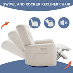 Fauteuil inclinable, pivotant et à bascule électrique avec soutien lombaire et cervical, ports de chargement USB et USB-C