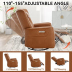 Fauteuil inclinable, pivotant et à bascule électrique avec soutien lombaire et cervical, ports de chargement USB et USB-C