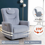 Fauteuil inclinable, pivotant et à bascule électrique avec soutien lombaire et cervical, ports de chargement USB et USB-C