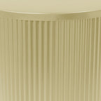 Table d'appoint ronde moderne avec rayures verticales et structure en fer pour salon ou chambre à coucher (15)