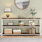 Table console/canapé industrielle à 3 niveaux 178 cm, marron/gris/blanc et marron