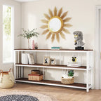 Table console/canapé industrielle à 3 niveaux 178 cm, marron/gris/blanc et marron