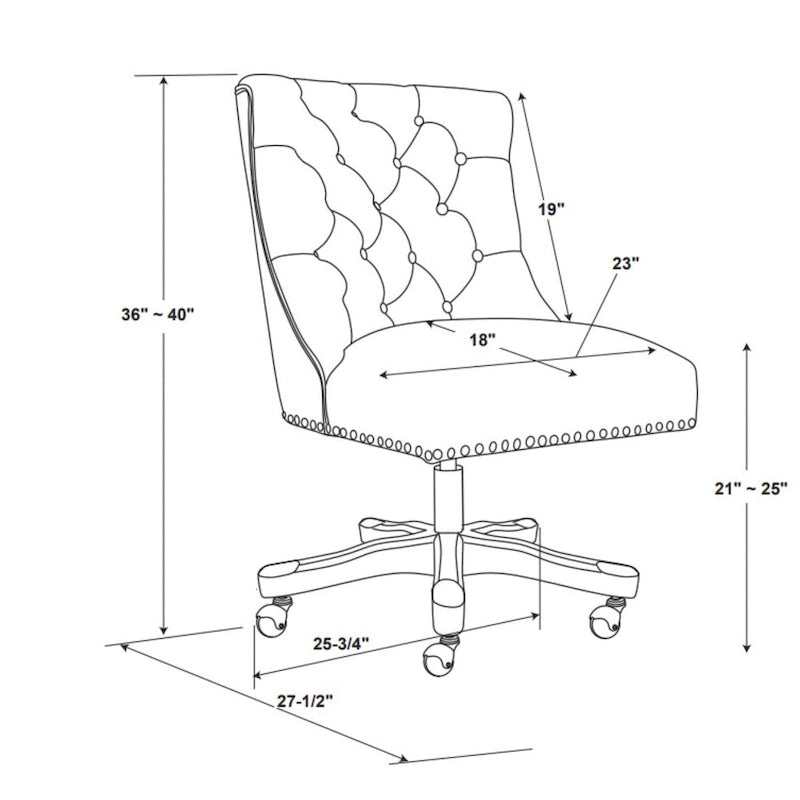Fauteuil de bureau réglable touffeté en peluche beige avec base en bois gris, 1 personne