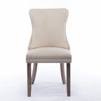Chaise de salle à manger à dossier haut en velours beige/doré/gris/bleu, 1 personne
