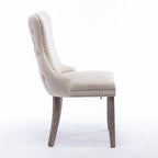 Chaise de salle à manger à dossier haut en velours beige/doré/gris/bleu, 1 personne