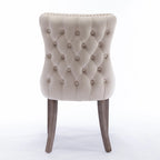 Chaise de salle à manger à dossier haut en velours beige/doré/gris/bleu, 1 personne