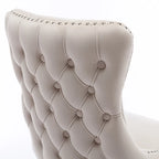Chaise de salle à manger à dossier haut en velours beige/doré/gris/bleu, 1 personne