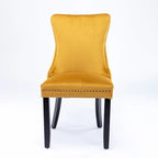 Chaise de salle à manger à dossier haut en velours beige/doré/gris/bleu, 1 personne