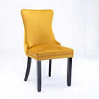 Chaise de salle à manger à dossier haut en velours beige/doré/gris/bleu, 1 personne
