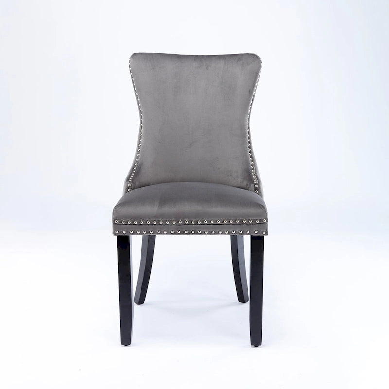 Chaise de salle à manger à dossier haut en velours beige/doré/gris/bleu, 1 personne